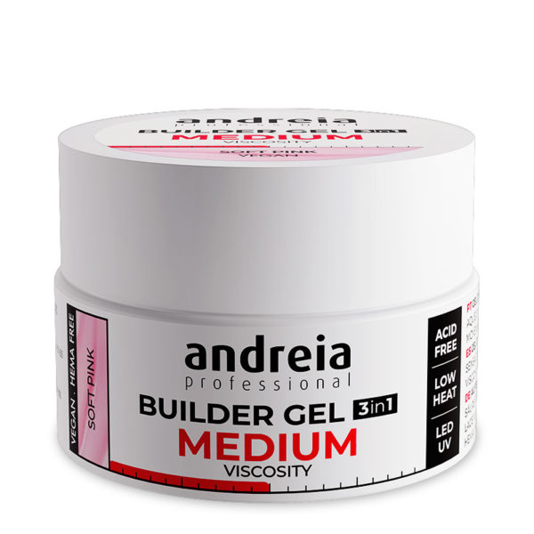 Andreia | Gel | Gel uñas viscosidad media - Soft Pink - 22gr