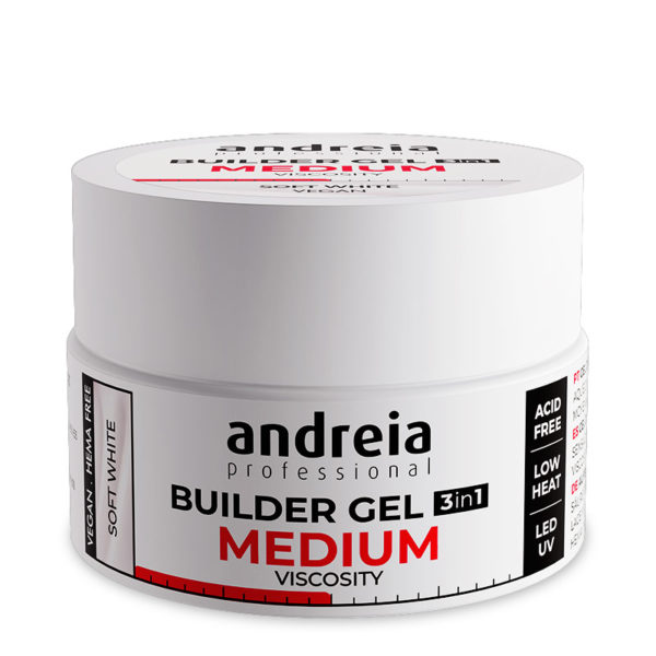 Andreia | Gel | Gel uñas viscosidad media - Soft White - 22gr
