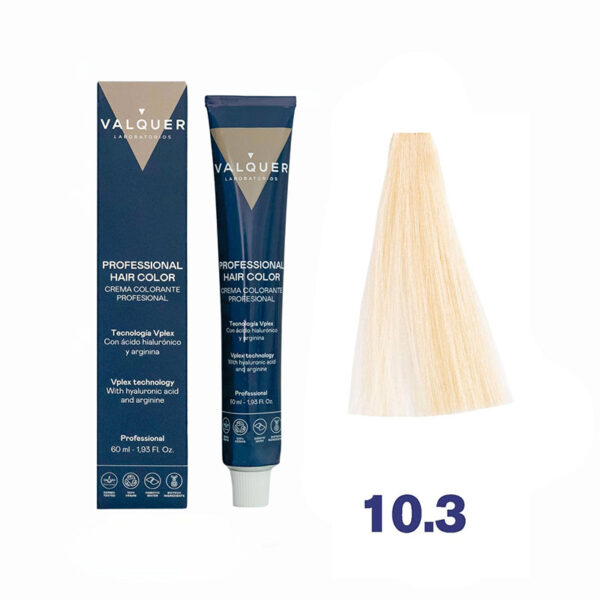Valquer | Tinte permanente | Rubio Platino Dorado 10.3 - 60ml